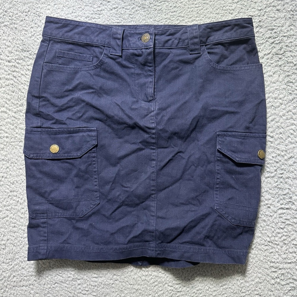 Brooks Brothers Navy Blue A-line Cotton blend Mini Skirt Women's Sz 4‎ preppy